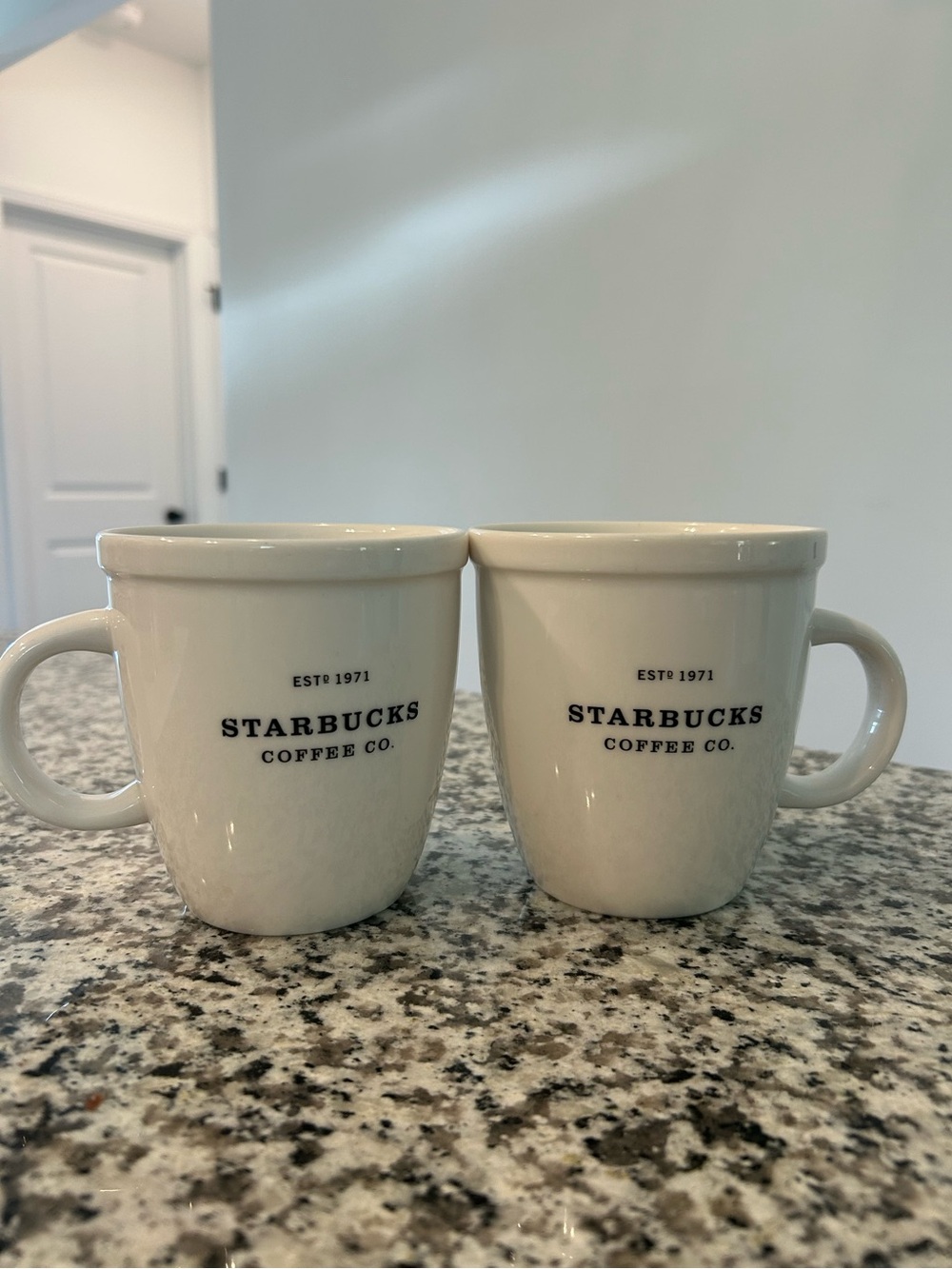 Vintage 2001 Starbucks Barista 18 oz Mugs Set of 2 ESTD 1971